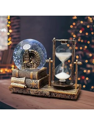 Luord-Store Dekoratif Kar Küresi ve Kum Saati Gold