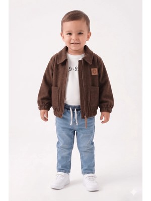 Mini Baray Erkek Kaşe Kot Pantolonlu 3 Lü Takım (9-12-18-24 Ay)