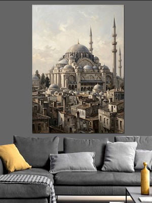 Tablomega Istanbul Sultanahmet Camii Genel Görünüm Dekoratif Kanvas - Mdf Ahşap Tablo