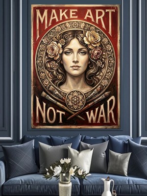 Artmeg Savaşma Sanat Yap Posteri Dekoratif Kanvas - Mdf Ahşap Tablo