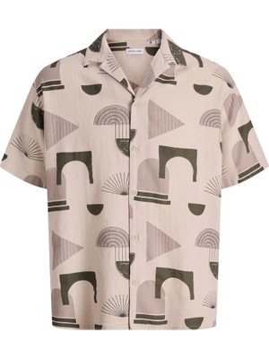 Jack & Jones Jack Jones Erkek Desenli Yazlık Kısa Kollu Gömlek 12290408