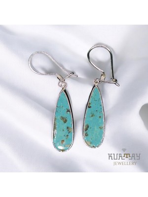 KURTAY JEWELLERY Firuze Taşlı Gümüş Küpe