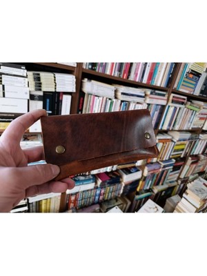 Mahfuz Gerçek Deri Tamamen El Emeği Kadın Cüzdan 22CM*8CM * 1 Kağıt Para Alanı 1 Kart Bölmesi DAK101