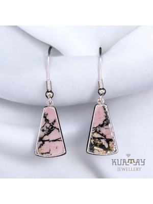 KURTAY JEWELLERY Rhodonite Taşlı Gümüş Küpe