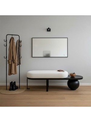 Siyah Modern Bench Puf (100 Cm)