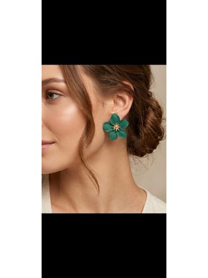 Tılsım Accesories Çiçek Küpe Yeşil