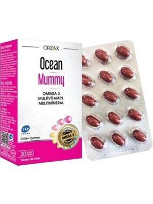 Ocean Orzax Mummy 30 Kapsül Omega 3 Multivitamin Multimineral Takviye Edici Gıda Türkiye Menşeli