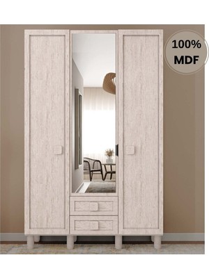 Comiet Nilüfer  3 Kapak Mdf Ayaklı Tasarım Gardırop
