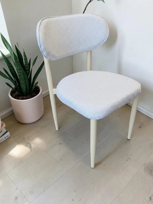 Msy Home 4 Adet Jerry Kumaş Trendy Modern Sandalye Takımı Krem Iskelet