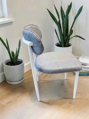 Msy Home 6 Adet Jerry Kumaş Trendy Modern Sandalye Takımı Beyaz Iskelet