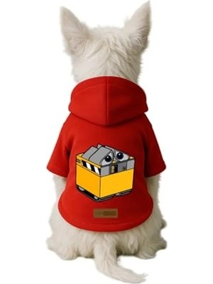 Die Grup Baskılı Gri Kapüşonlu Köpek ve Kedi Kıyafeti - Xs