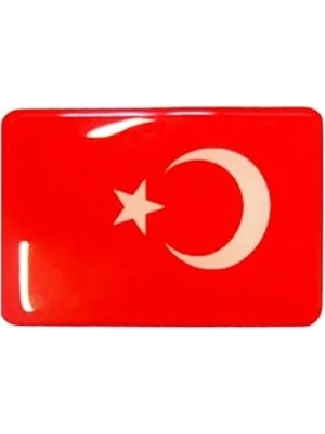 Die Grup 2'li 3D Türk Bayrağı Sticker Seti