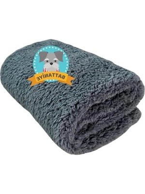 Die Grup Yıkanabilir Peluş Kedi Köpek Battaniyesi, Gri, 80X100 cm