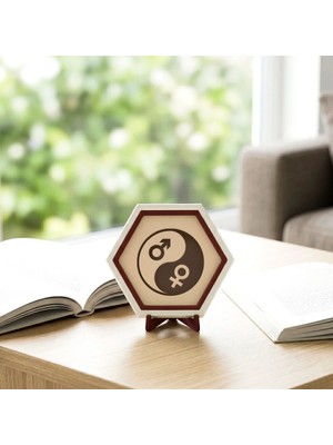 Miaju Yin Yang Eril ve Dişil Enerji Tasarımlı Minimalist Dekoratif Obje, Dengeli ve Şık Hediye 10X10 cm
