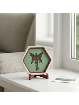Miaju Melek Figürlü Modern Dekoratif Obje Minimal Tasarım Şık Masaüstü Aksesuarı 10X10 Cm, Özel Hediye