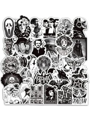 Die Grup Gothic Temalı 45 Çıkartmalık Sticker Seti, Çok Amaçlı Kullanım