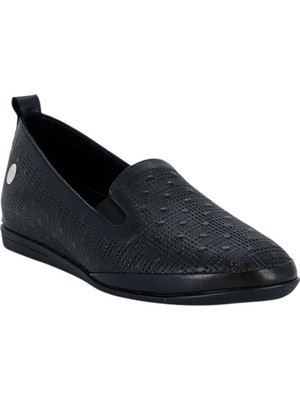 Mammamia D26YA-720-B Siyah Kadın Comfort Deri Ayakkabı