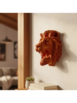 Ronanna Gold Red Aslan Başı Duvar Aksesuarı
