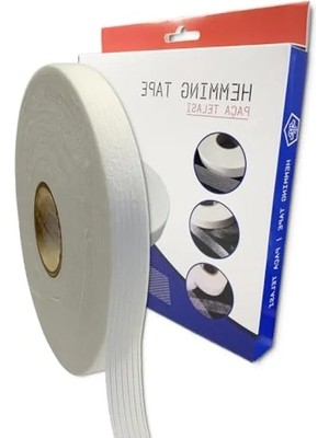 Die Grup Tek Tarafı Yapışkanlı 1.5 cm x 100 M Şerit Ipli Biye Tela (Beyaz)