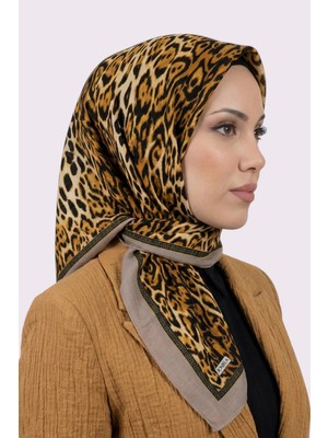 Hadiora Kadın Vizon Leopar Desen Mio Caz Eşarp