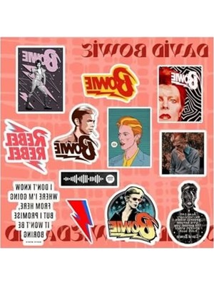 Die Grup David Bowie Temalı Sticker Seti, Laptop ve Notebook Için