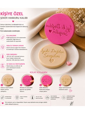 Studio Aslan Design Şeker Hamuru Desen Kalıbı 7 cm – Fondan & Kurabiye Için Kabartma Desen Aparatı