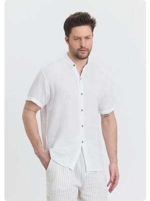 Jack & Jones Heaven 4080 Muslın Hakım Yaka Kısa Kol Erkek Gomlek