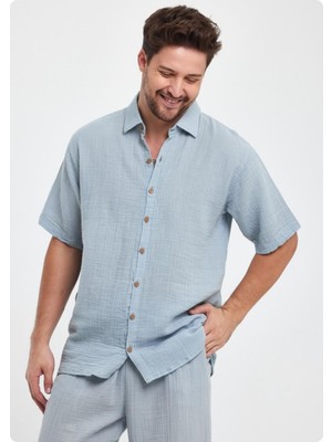 Jack & Jones Heaven 4040 Muslın Yakalı Kısa Kol Erkek Gomlek