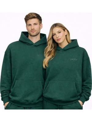 Packho Unisex Oversize Kapüşonlu Sweatshirt – Üç Iplik Şardonlu Kalın Hoodie (1 Adet Sweatshirt)