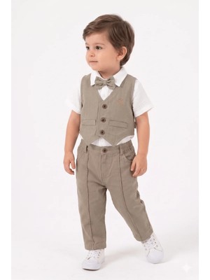 Mini Baray Cep Kapaklı Erkek Yağmurluk Takım 3 Lü Takım (9-12-18 Ay)