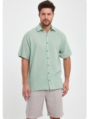 Jack & Jones Heaven 4040 Muslın Yakalı Kısa Kol Erkek Gomlek