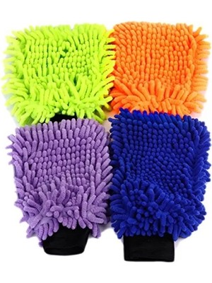 Die Grup 4 Set Su Geçirmez Mikrofiber Yıkama Eldiveni