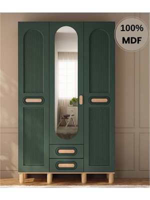 Comiet Begonya 3 Kapak Mdf Ayaklı Tasarım Gardırop