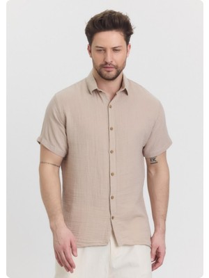 Org Marka Store Heaven 4040 Muslın Yakalı Kısa Kol Erkek Gomlek