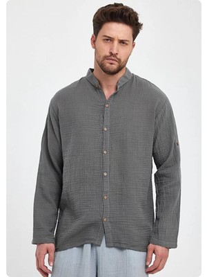 Org Marka Store Heaven 4050 Muslın Hakım Yaka Uzun Kol Erkek Gomlek