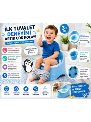Ergonomik Bebek Lazımlık – Kaymaz Tabanlı, Çıkarılabilir Hazneli Eğitici Tuvalet (3+ Yaş)