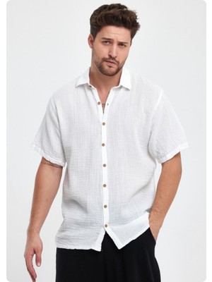 Jack & Jones Heaven 4040 Muslın Yakalı Kısa Kol Erkek Gomlek