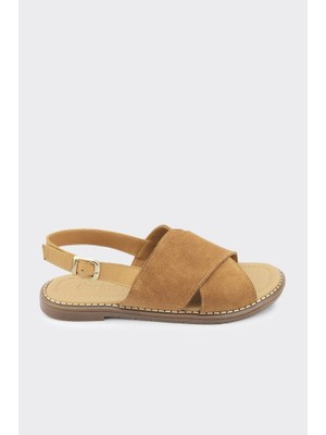 Derinet Hakiki Deri Comfort Taban Kadın Sandalet