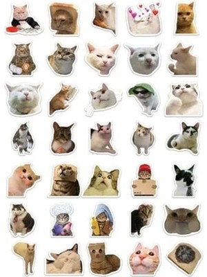 Die Grup 35 Adet Kedi Mood Sticker Seti - Ajanda ve Defterler Için