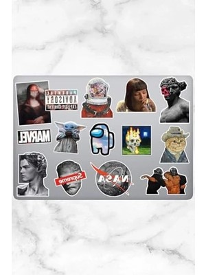 Die Grup Aesthetic Temalı 14 Adet Laptop Sticker Seti, Yaratıcılığınızı Konuşturun