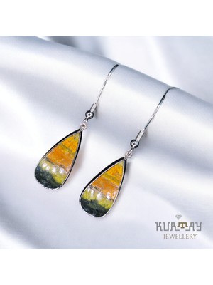 KURTAY JEWELLERY Bumblebee Taşlı Gümüş Küpe