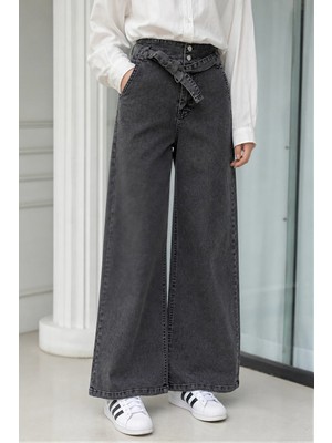 İmaj Butik Antrasit Kemerli Kot Pantolon