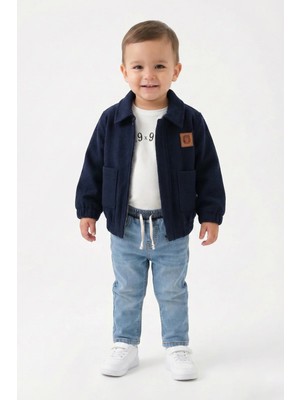 Mini Baray Erkek Kaşe Kot Pantolonlu 3 Lü Takım (9-12-18-24 Ay)
