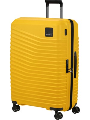 Samsonite Intuo - Büyük Sert Kabuk Valiz (75 Cm), Genişletilebilir, 4 Tekerlekli Seyahat Valizi, Hafif, Tsa Kilitli, 105/115 L, Sarı (Narenciye)
