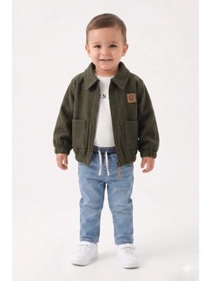 Mini Baray Erkek Kaşe Kot Pantolonlu 3 Lü Takım (9-12-18-24 Ay)