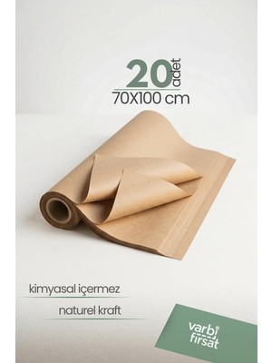 VarBiFırsat 20 Adet Kraft Ambalaj Kağıt Hediye Paketi 70 x 100 cm