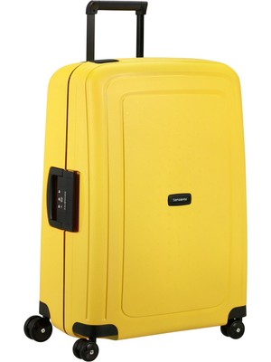 Samsonite S'cure Yenilendi - Sert Kabuklu Valiz 69 Cm, Orta Boy, Üç Noktadan Kilitli Check-In Valizi, Hafif, 4,20 Kg, 79 L, Sarı (Sarı)
