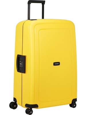 Samsonite S'cure Yenilendi - Sert Kabuklu Valiz 75 Cm, Büyük, Üç Noktadan Kilitli Check-In Valizi, Hafif, 4,60 Kg, 102 L, Sarı (Sarı)