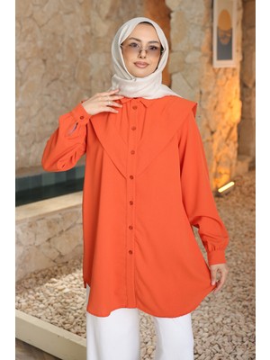 İmaj Butik Oranj Ön Detaylı Linda Tunik