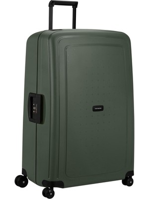 Samsonite S'cure Yenilendi - Sert Kabuklu Valiz 81 Cm, Ekstra Büyük, Üç Noktadan Kilitli Check-In Valizi, Hafif, 5 Kg, 138 L, Yeşil (Koyu Yeşil)